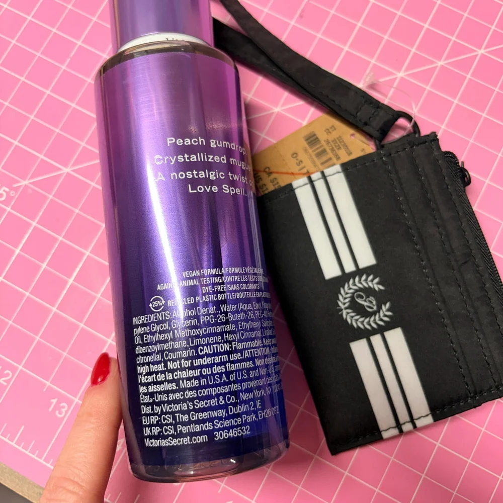 Victoria's Secret PINK Love Spell Candied Fragrance Mist and Wristlet Bundle NEW